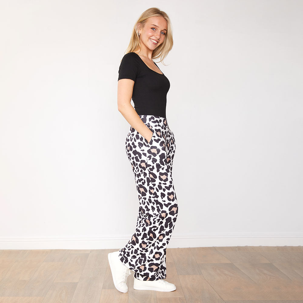 Kelly Trousers (White Leopard)