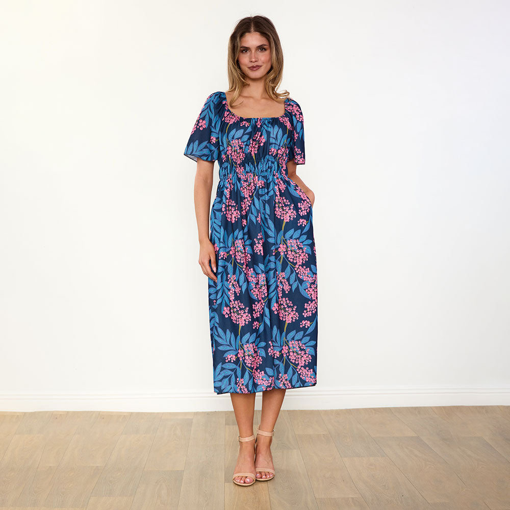 Ciara Dress (Navy Berry)
