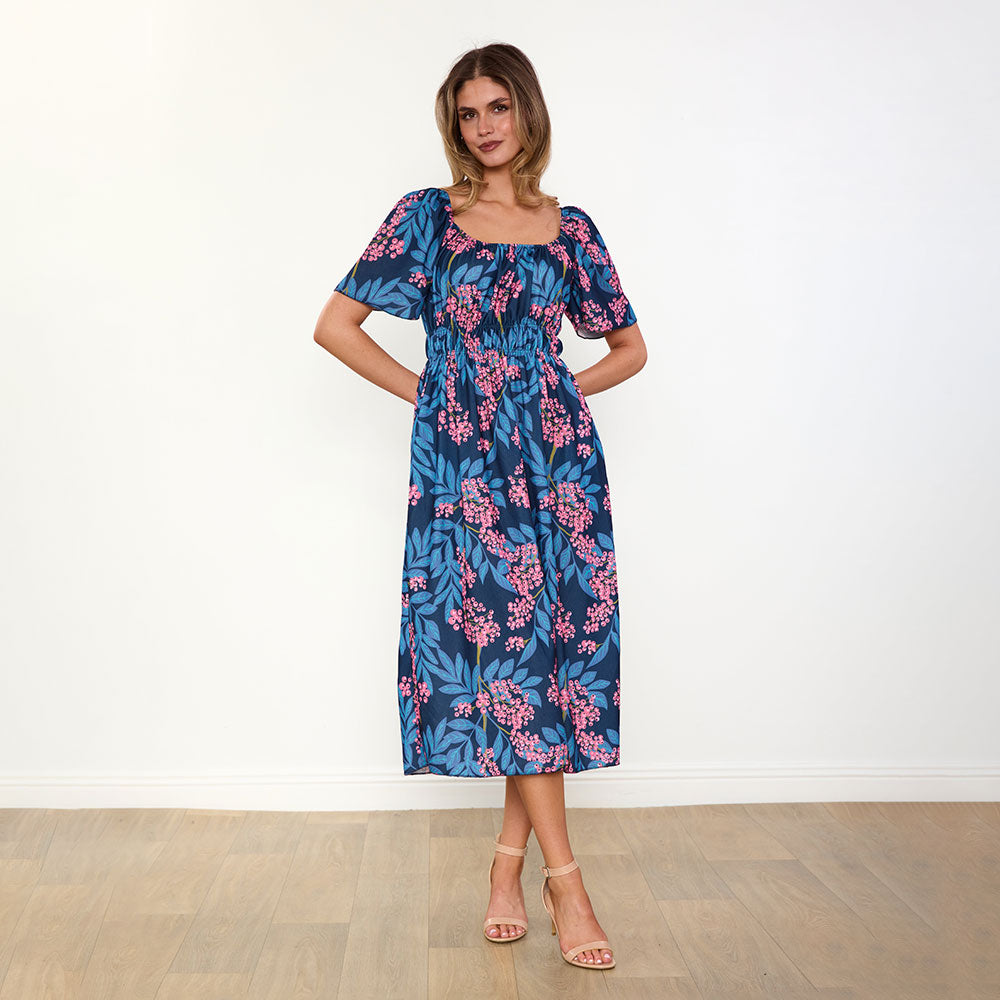 Ciara Dress (Navy Berry)