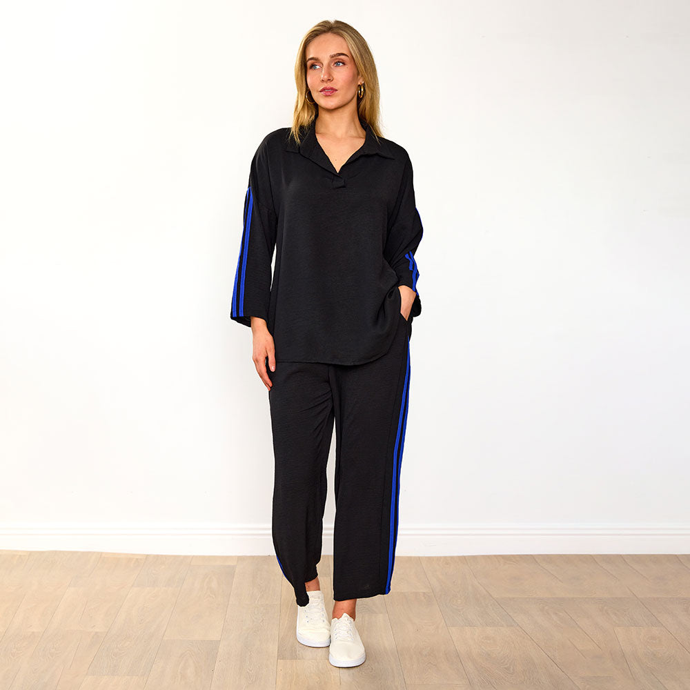 Clara Co-Ord bundle in black cobalt and navy pink stripes – two women's co-ord sets – view 2