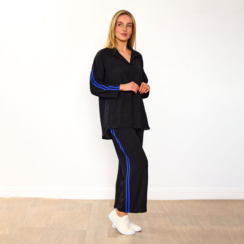 Clara Co-Ord bundle in black cobalt and navy pink stripes – two women's co-ord sets – view 6