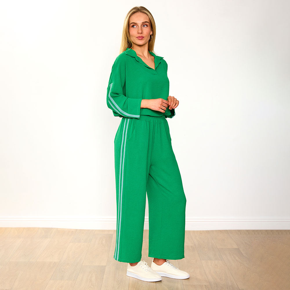 Clara Co-Ord in green and mint stripe – women's co-ord set – view 17