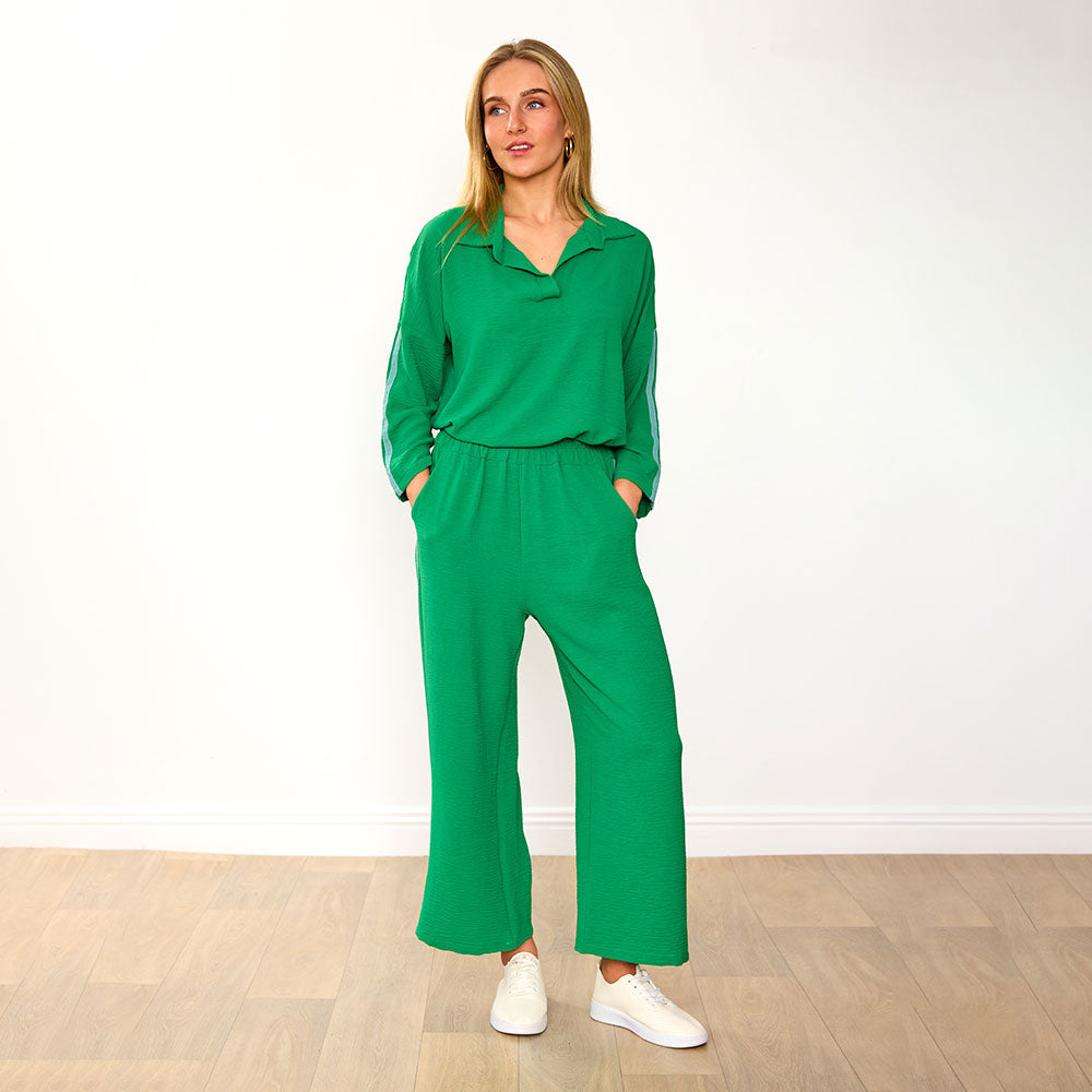 Clara Co-Ord in green and mint stripe – women's co-ord set – view 5