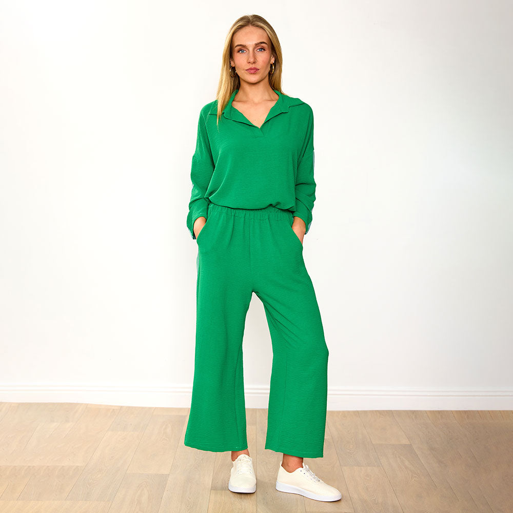 Clara Co-Ord in green and mint stripe – women's co-ord set – view 11