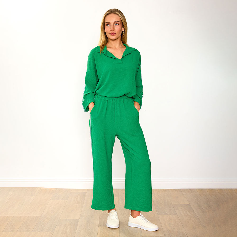 Clara Co-Ord in green and mint stripe – women's co-ord set – view 13