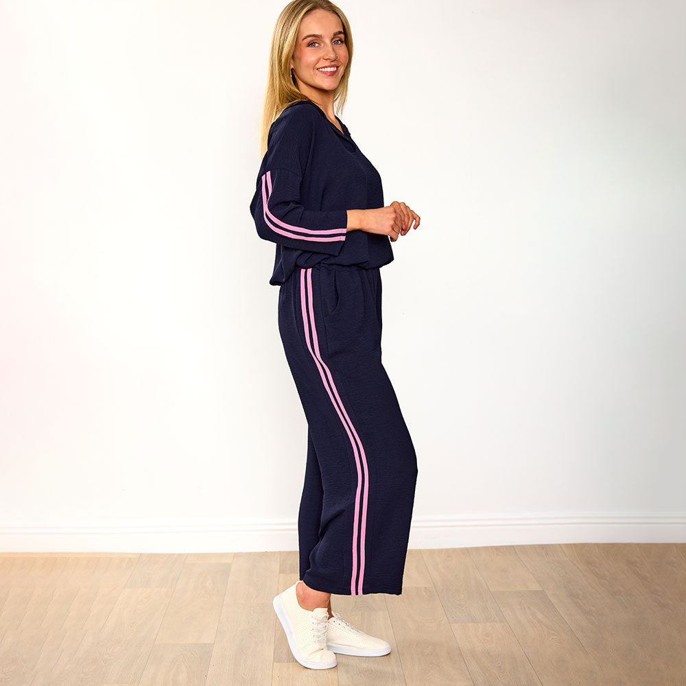 Clara Co-Ord (Navy/Pink Stripe)