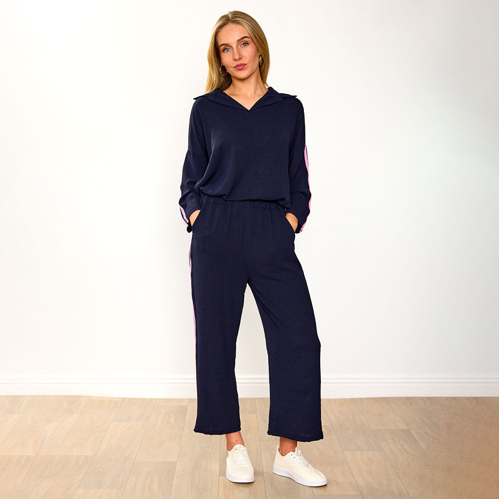 Clara Co-Ord bundle in black cobalt and navy pink stripes – two women's co-ord sets – view 3