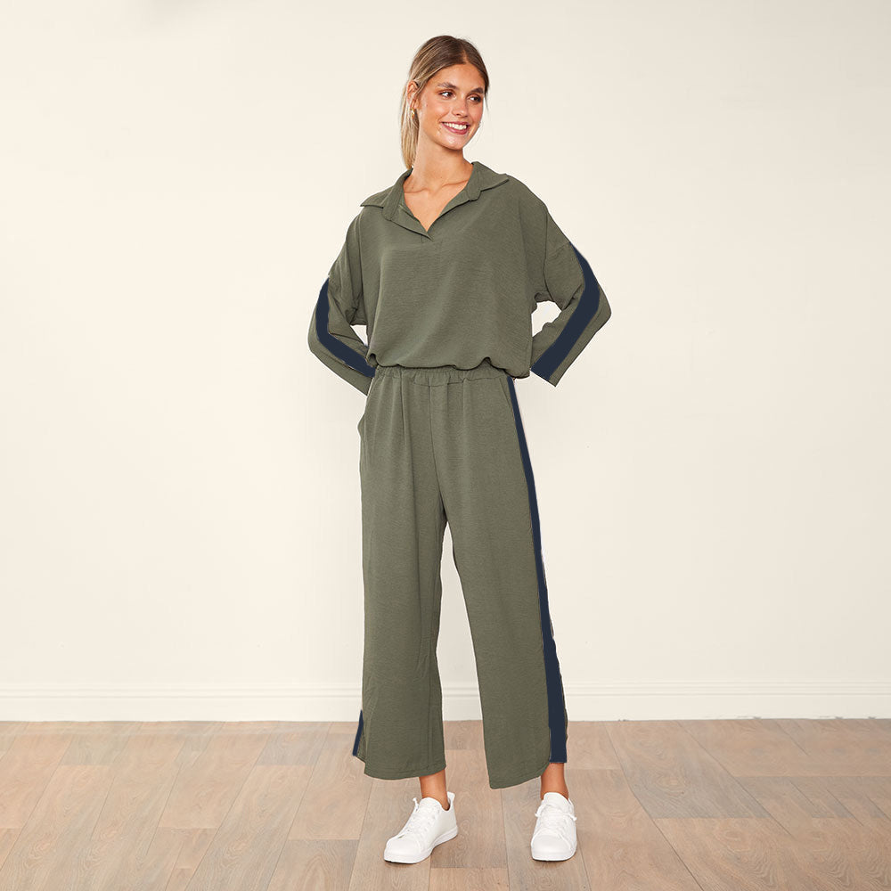 Clara Co-Ord (Khaki & Black)