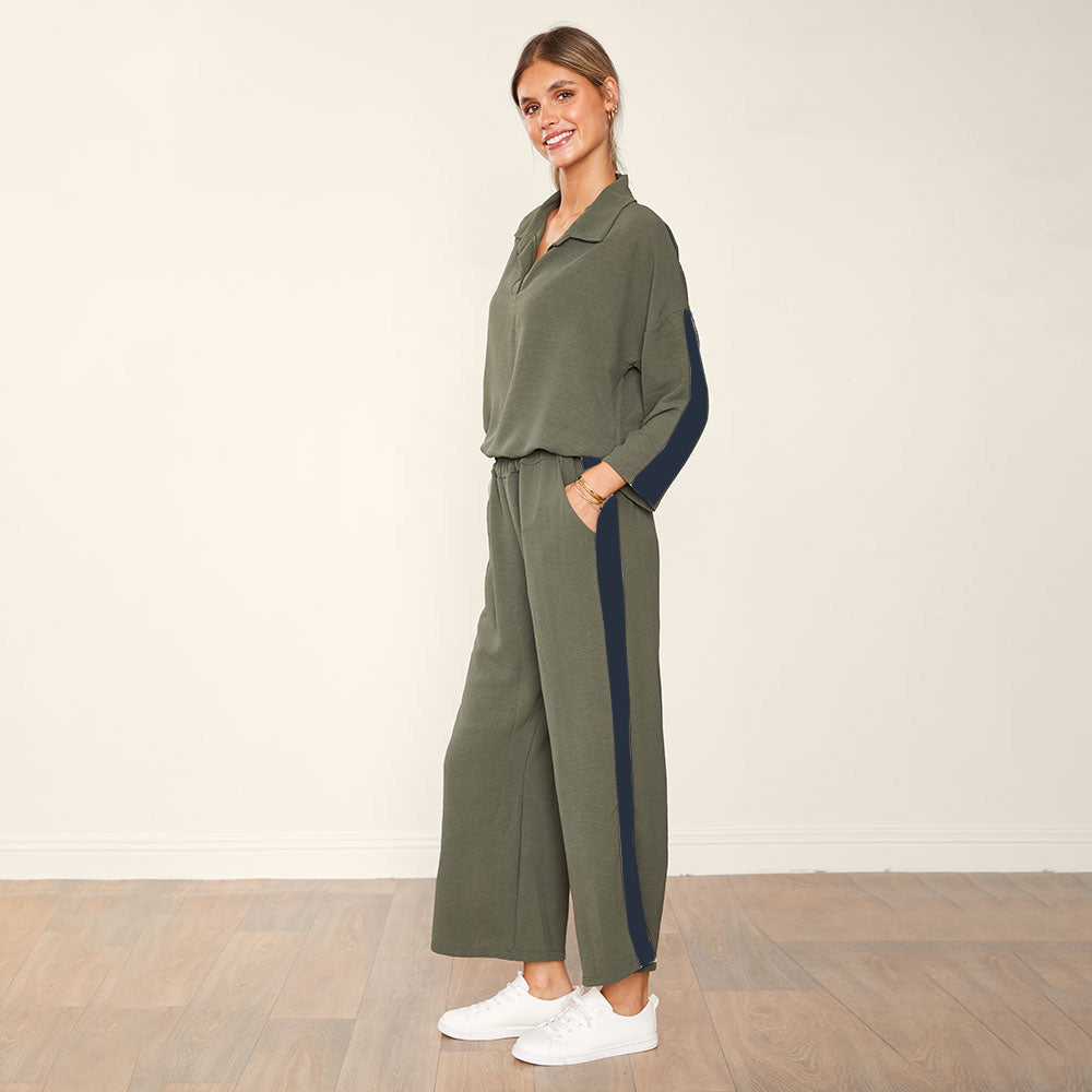 Clara Co-Ord (Khaki & Black)