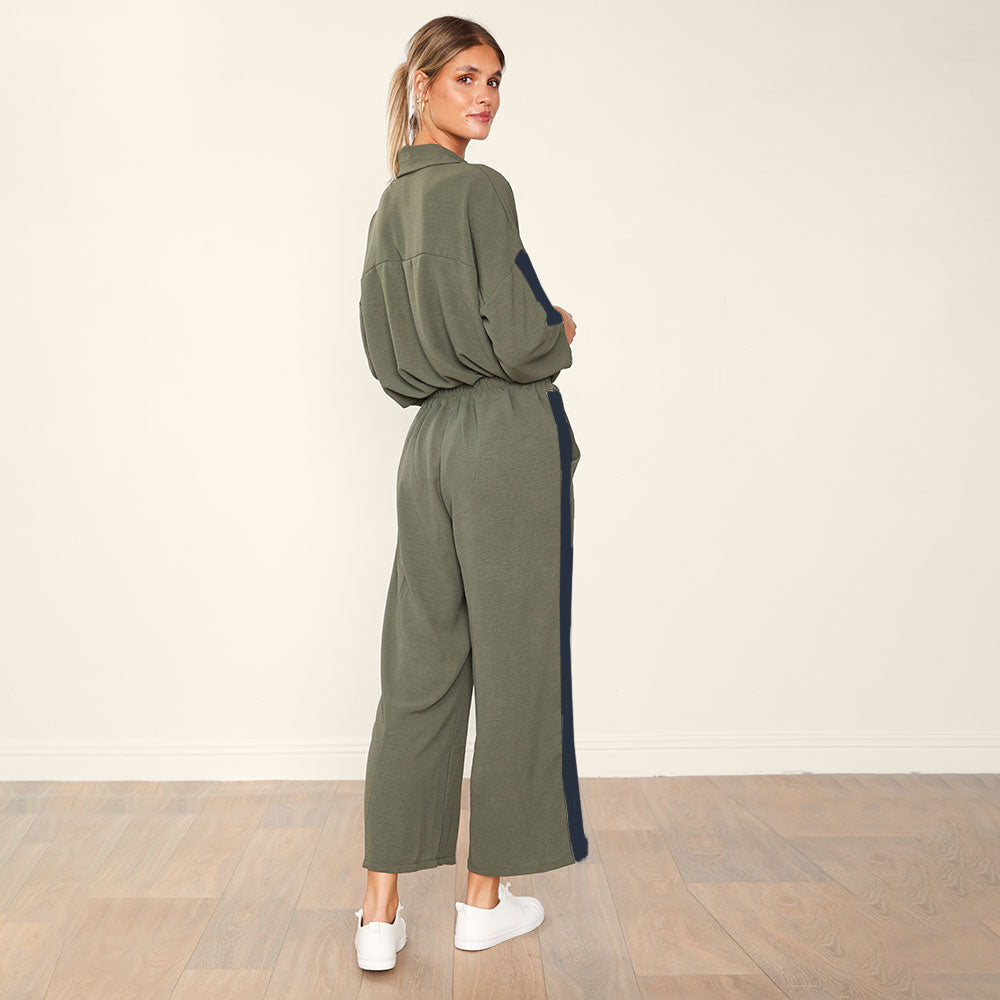 Clara Co-Ord (Khaki & Black)