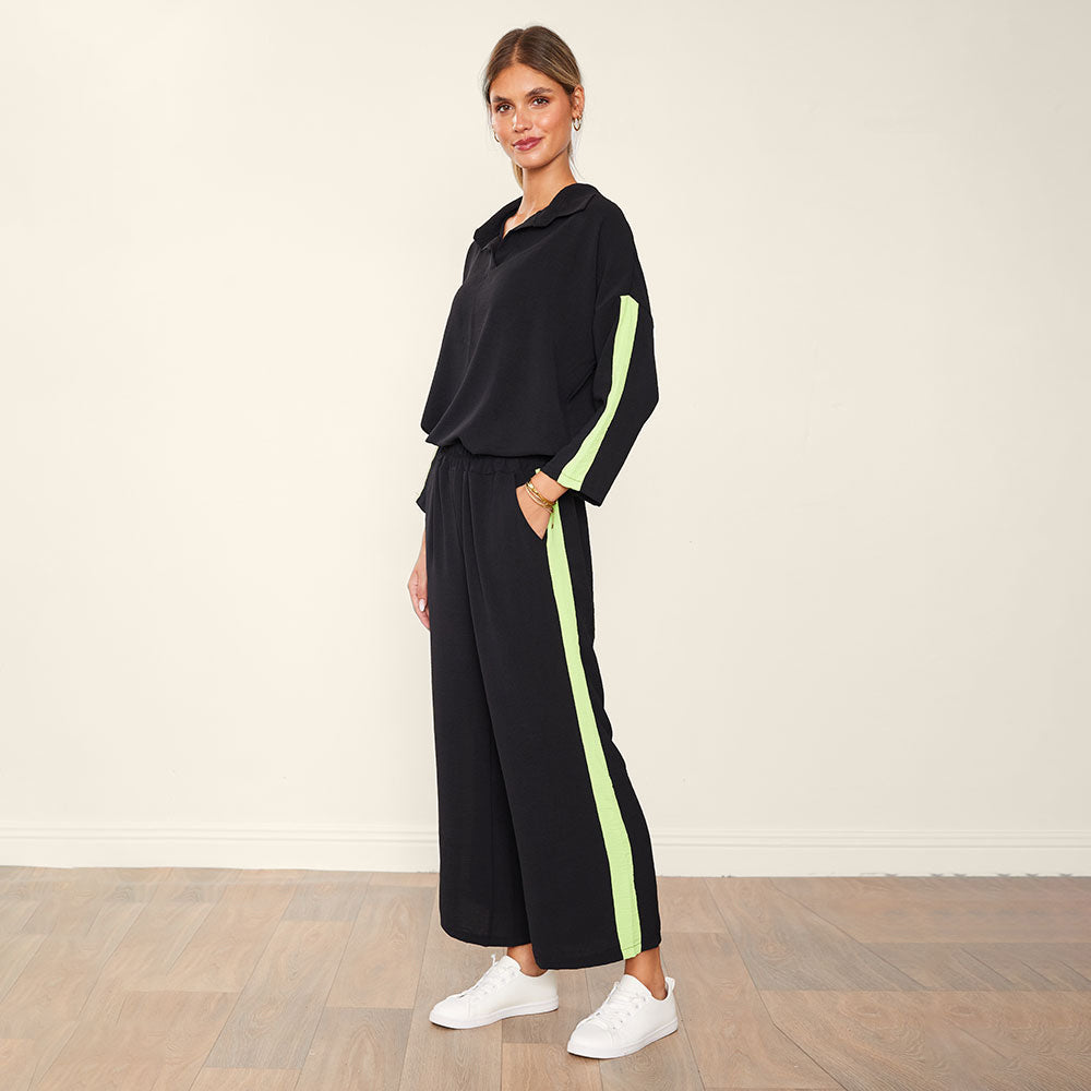 Clara Co-Ord (Black & Lime)