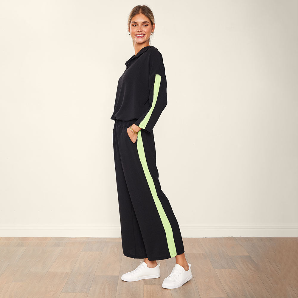 Clara Co-Ord (Black & Lime)