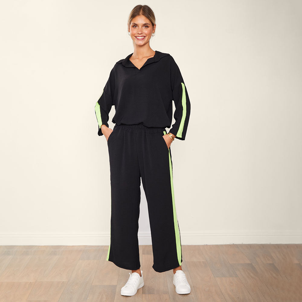 Clara Co-Ord (Black & Lime)