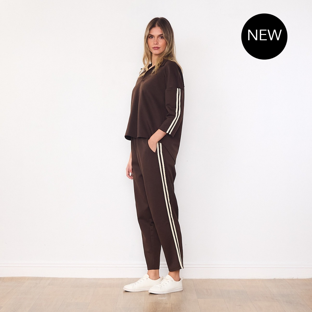 Jane Co-ord (Brown & Cream Stripe)