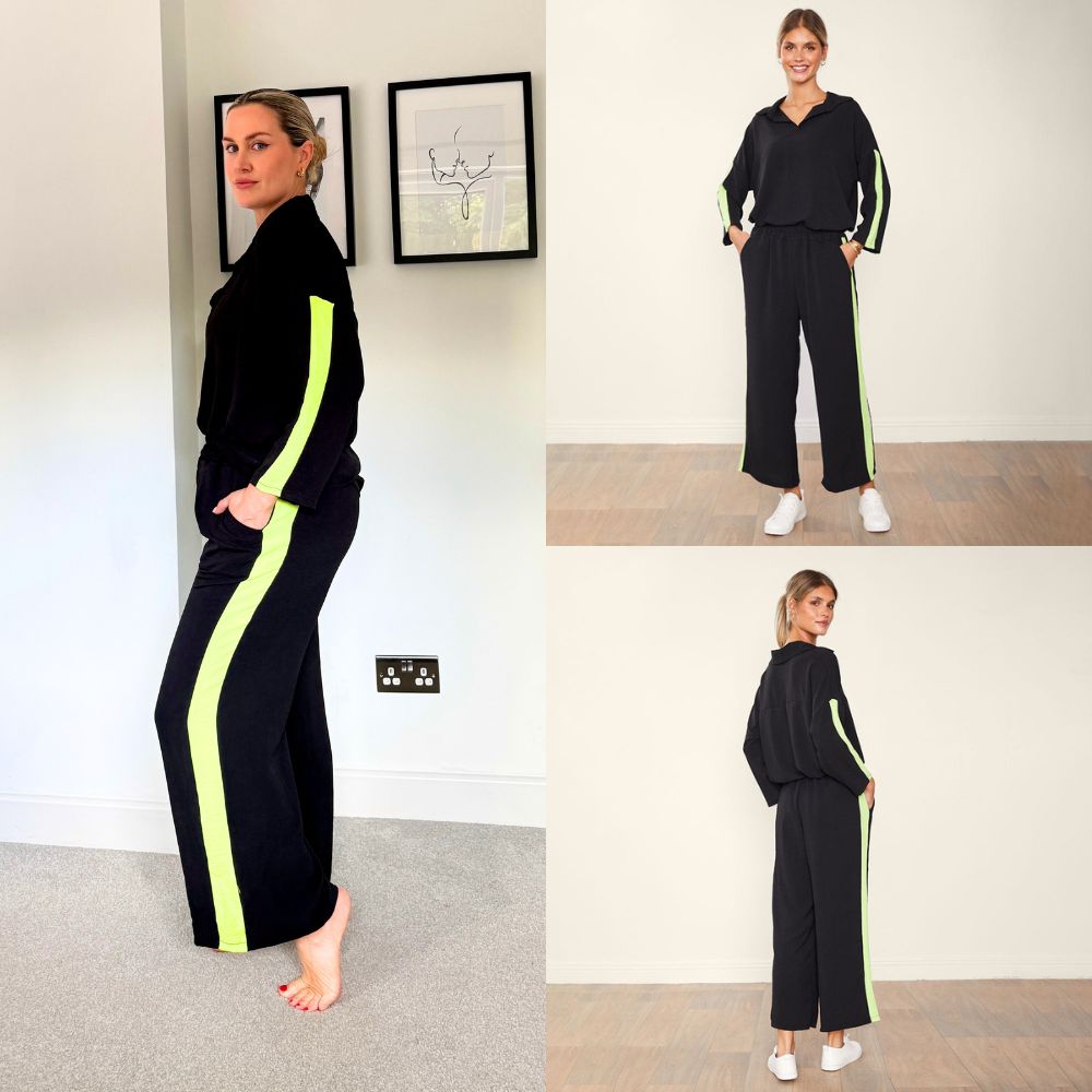 Clara Co-Ord (Black & Lime)