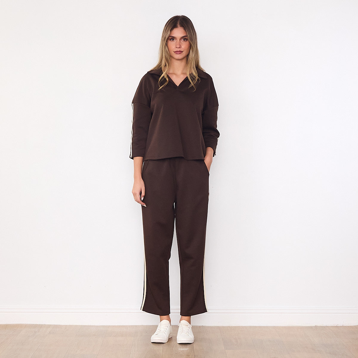 Jane Co-ord (Brown & Cream Stripe)