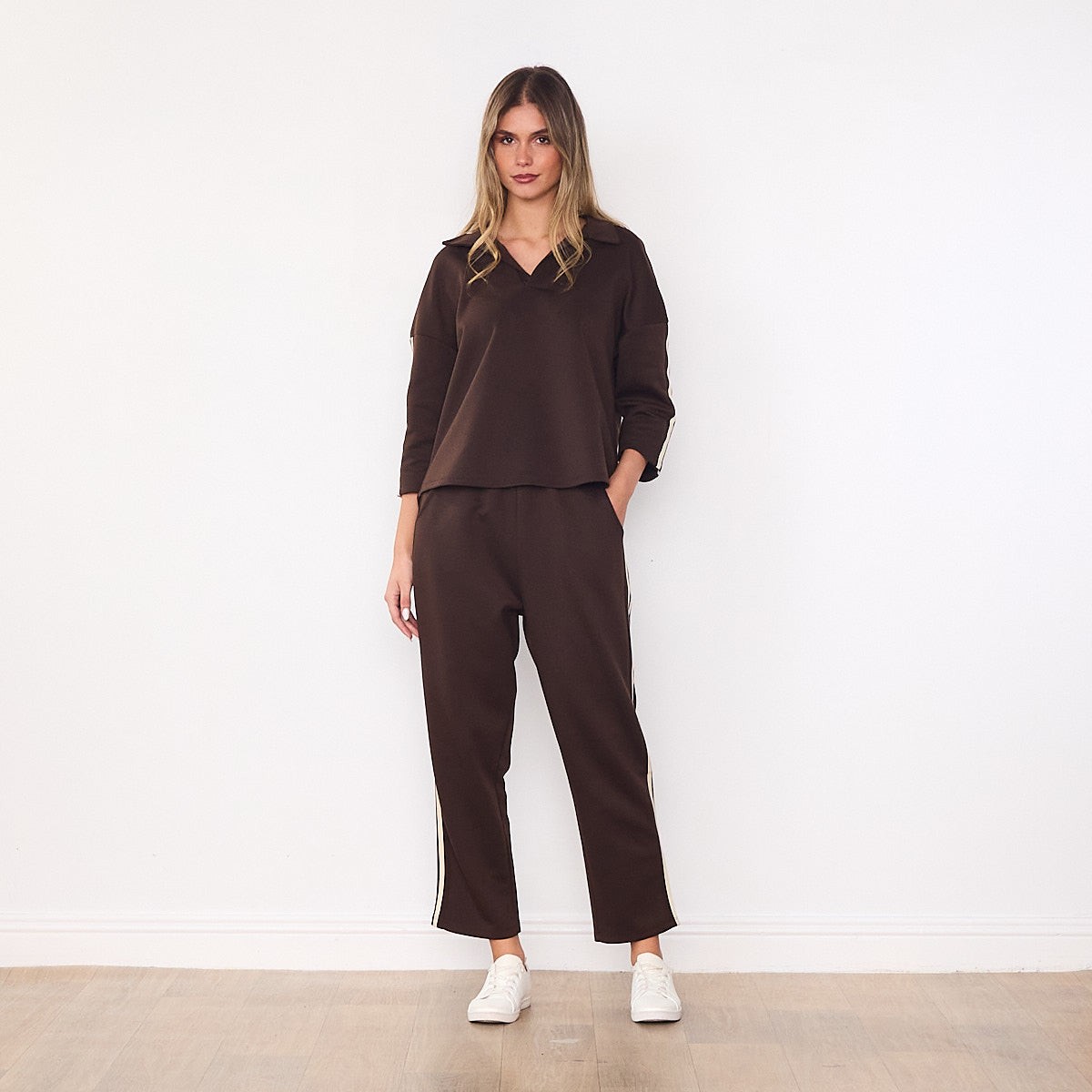 Jane Co-ord (Brown & Cream Stripe)
