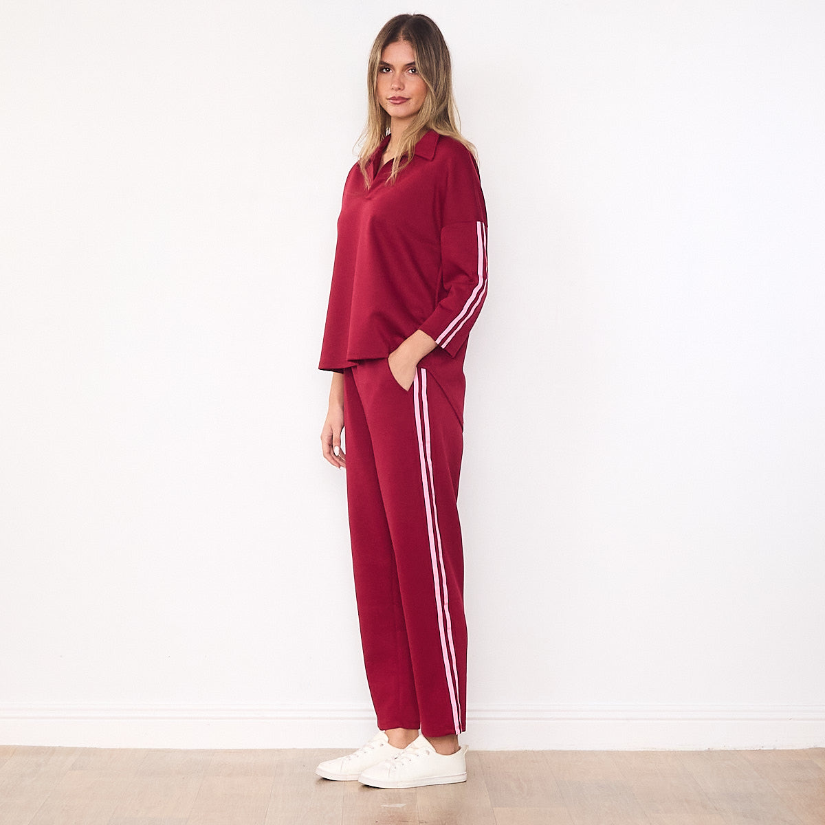 Jane Co-ord (Burgundy & Pink)