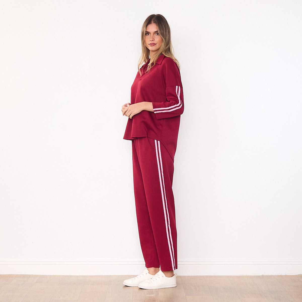 Jane Co-ord (Burgundy & Pink)