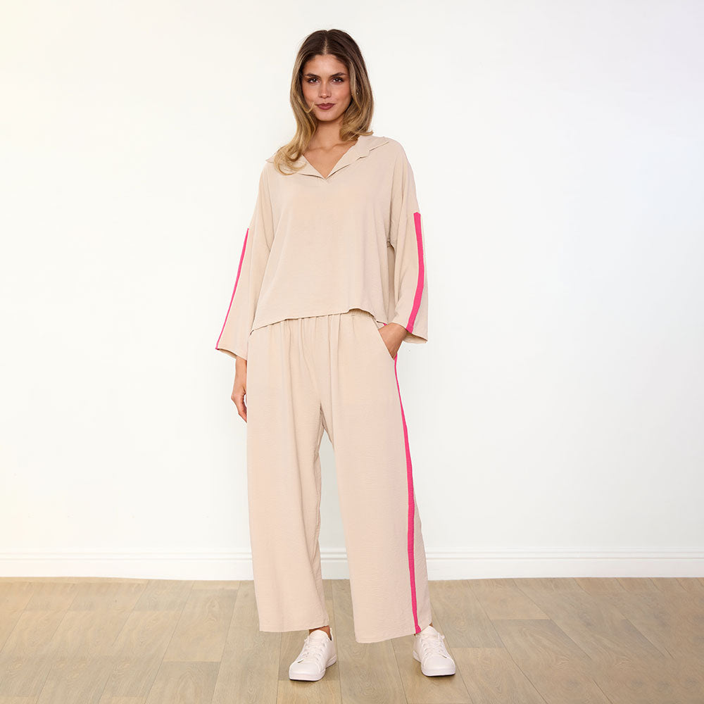 Clara Co-Ord (Cream/Berry)