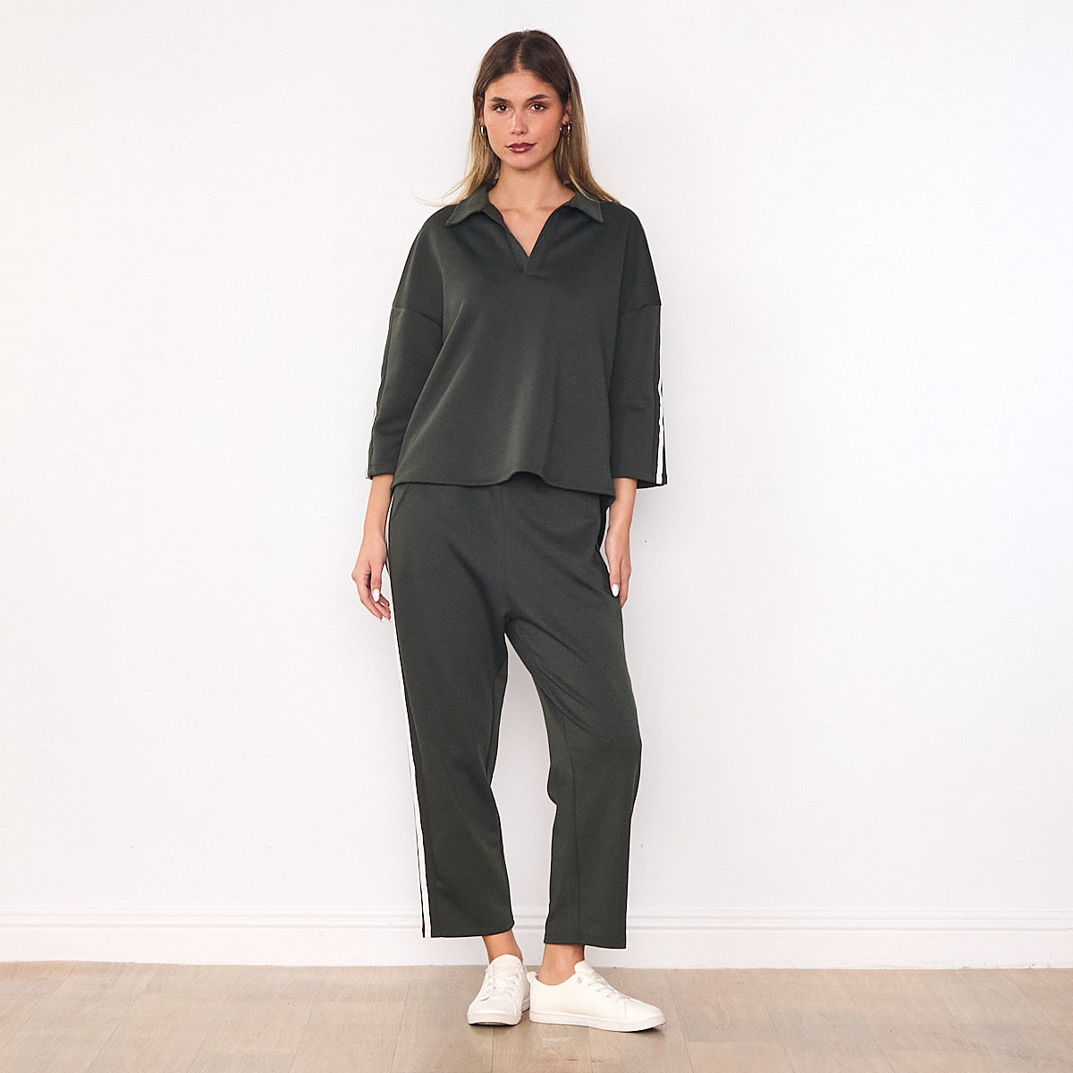 Jane Co-ord (Khaki & White Stripe)