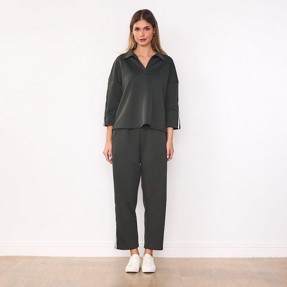 Jane Co-ord (Khaki & White Stripe)