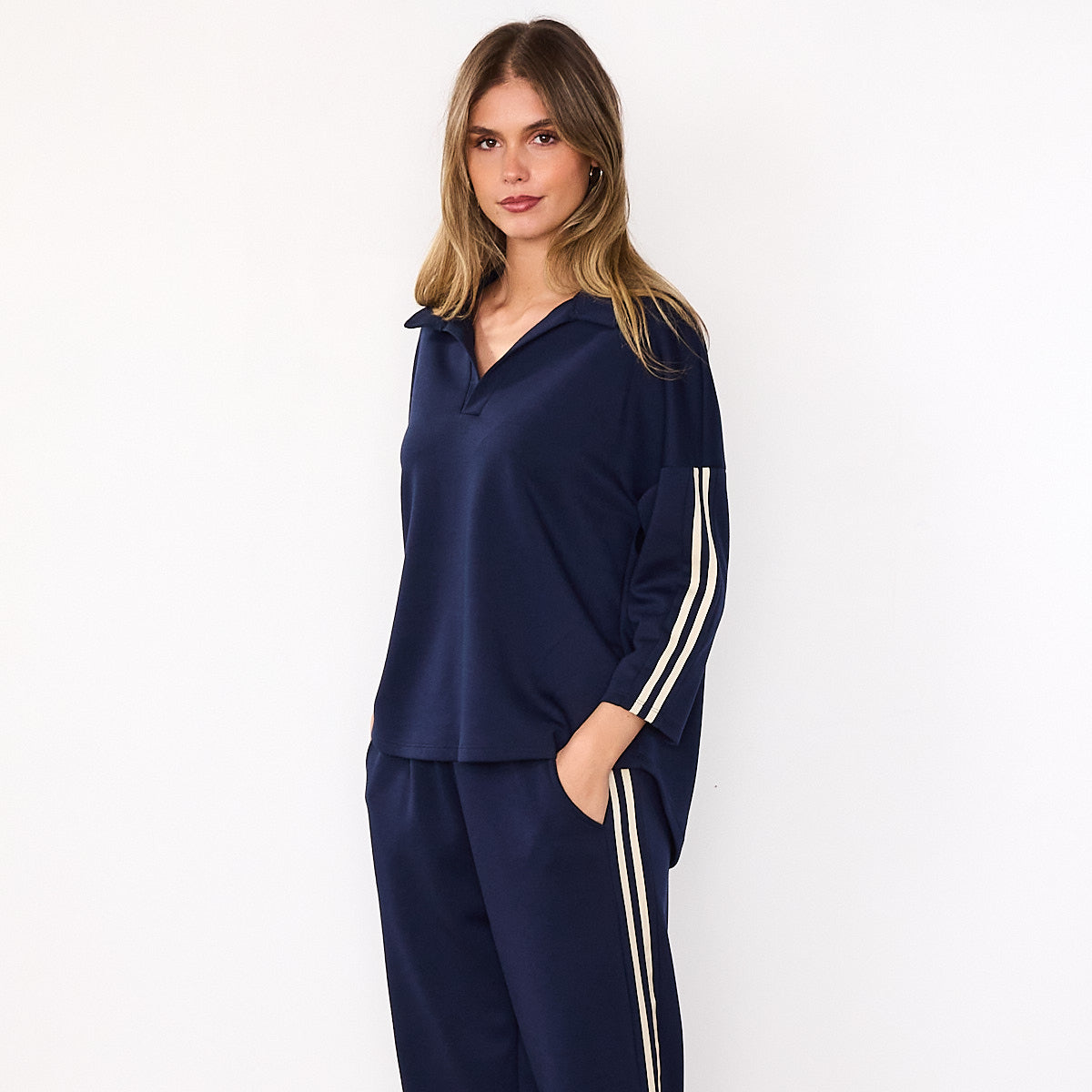 Jane Co-ord (Navy & Cream Stripe)