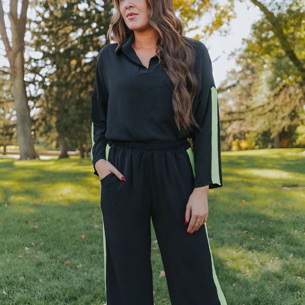 Clara Co-Ord (Black & Lime)