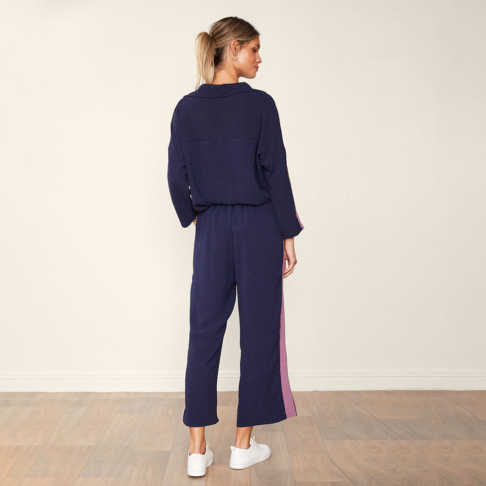 Clara Co-Ord (Navy & Pink)