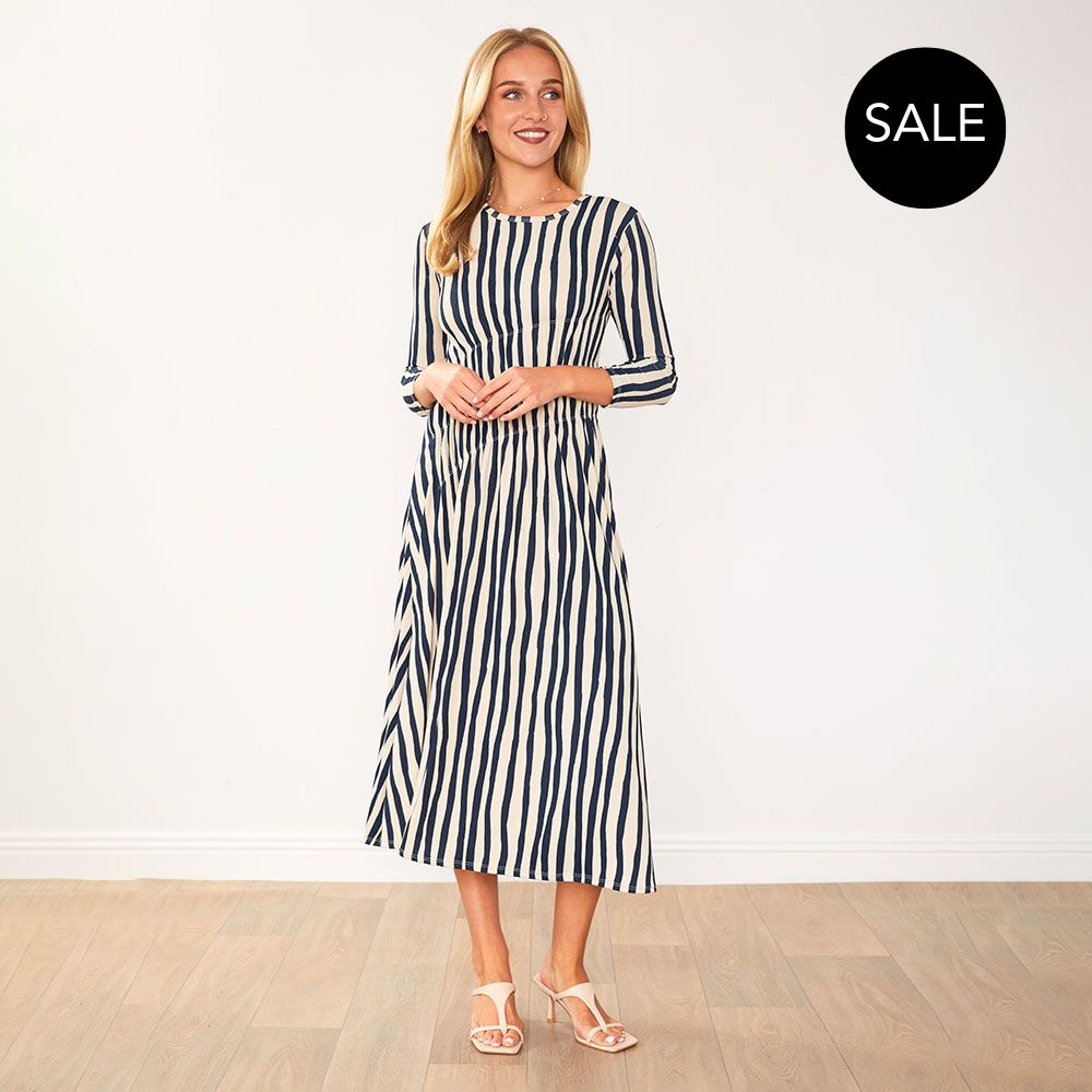 Cooper Dress (Navy Stripe)