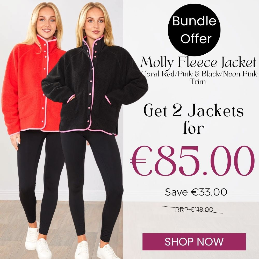 Molly Fleece Jacket (Coral Red/Pink Trim x Black/Neon Pink Trim) 2 for €85.00!