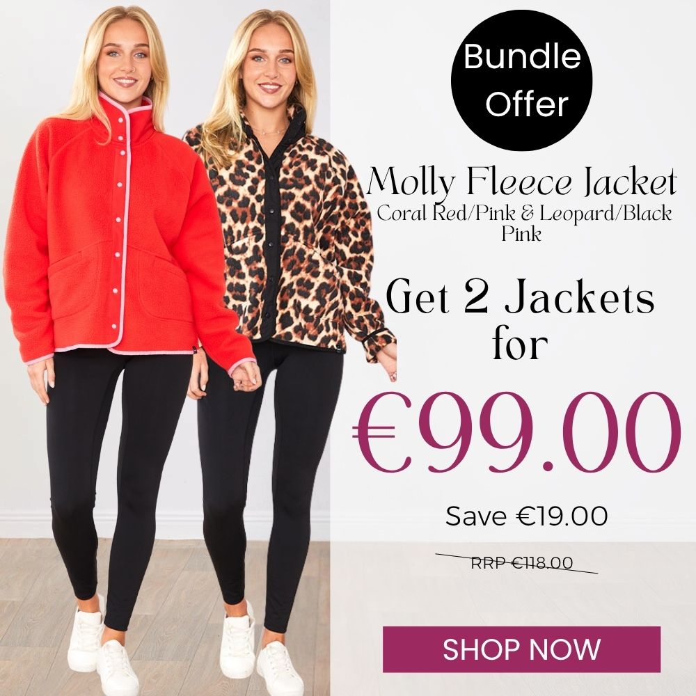 Molly Fleece Jacket (Leopard/Black Trim x Black/Neon Pink Trim) 2 for €99.00!