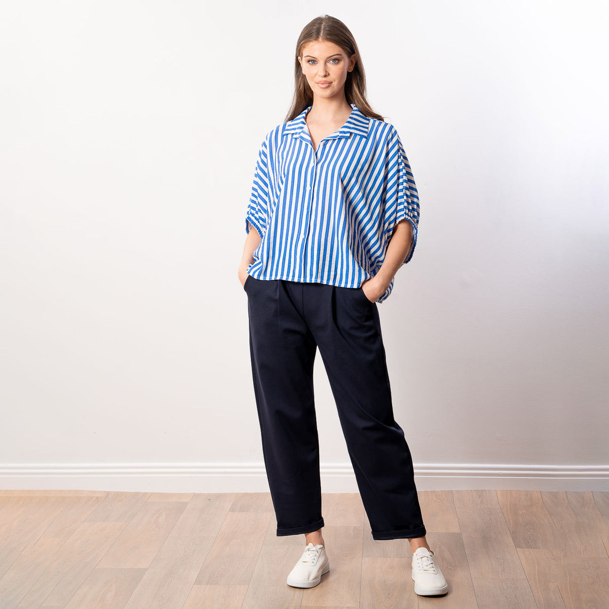 Athena Stripe Top (Blue)
