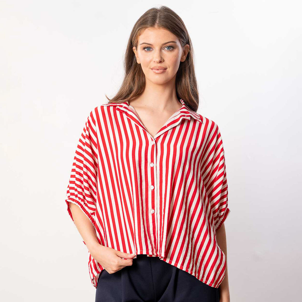 Athena Stripe Top (Red)