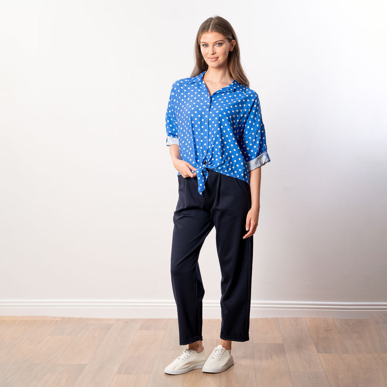 Julia Top (Blue Polka Dot)