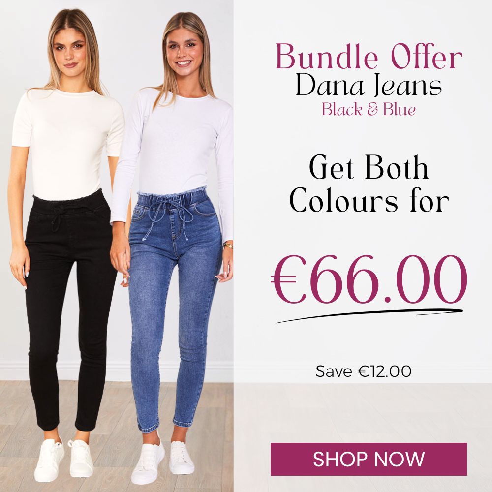 Dana Drawstring Classic Jeggings (Blue & Black)