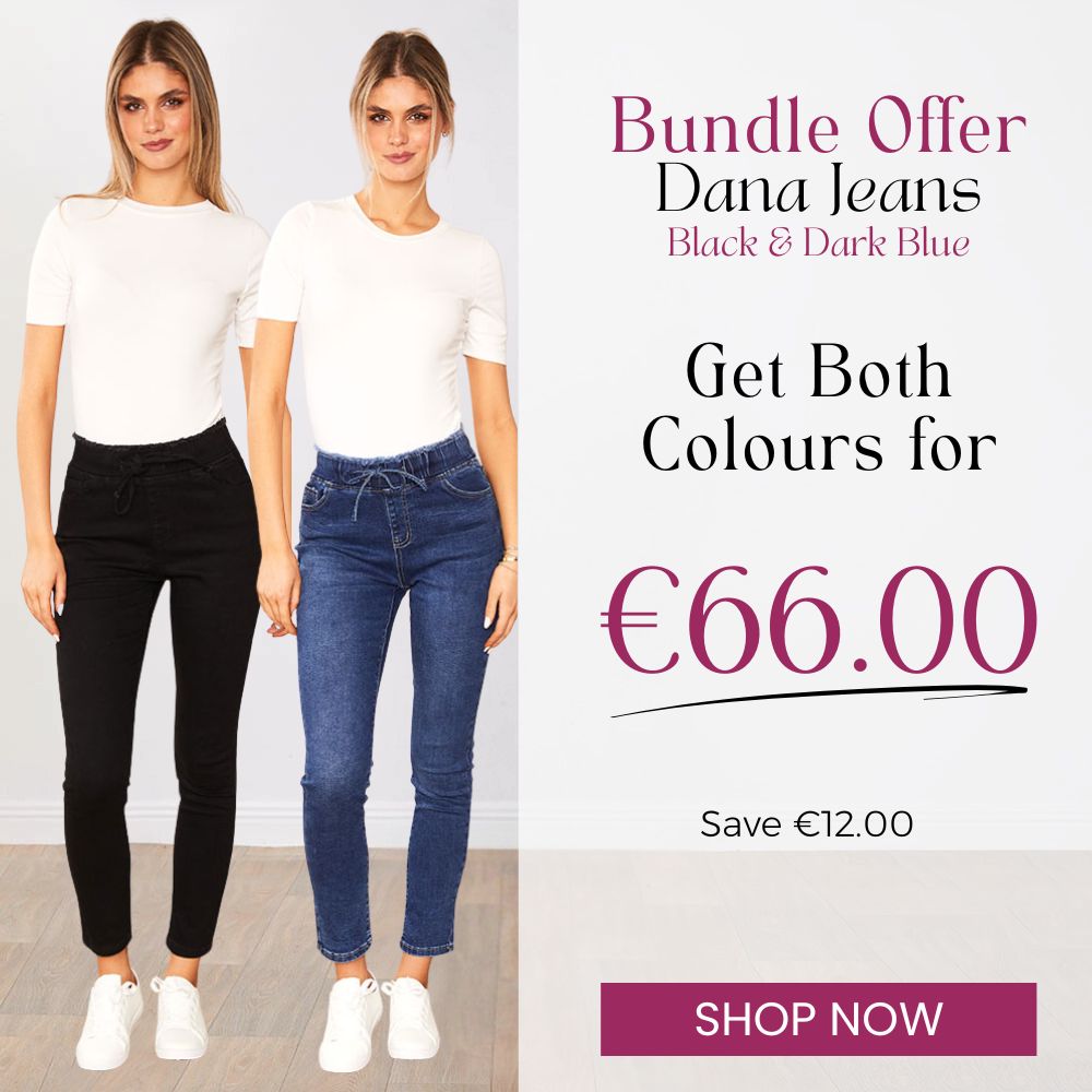 Dana Drawstring Classic Jeggings (Dark Blue & Black)