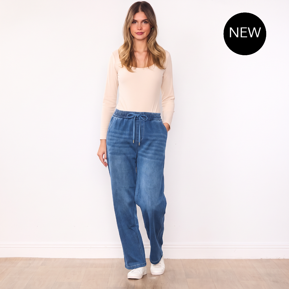 Dani Denim Jogger Pants (Light Blue)