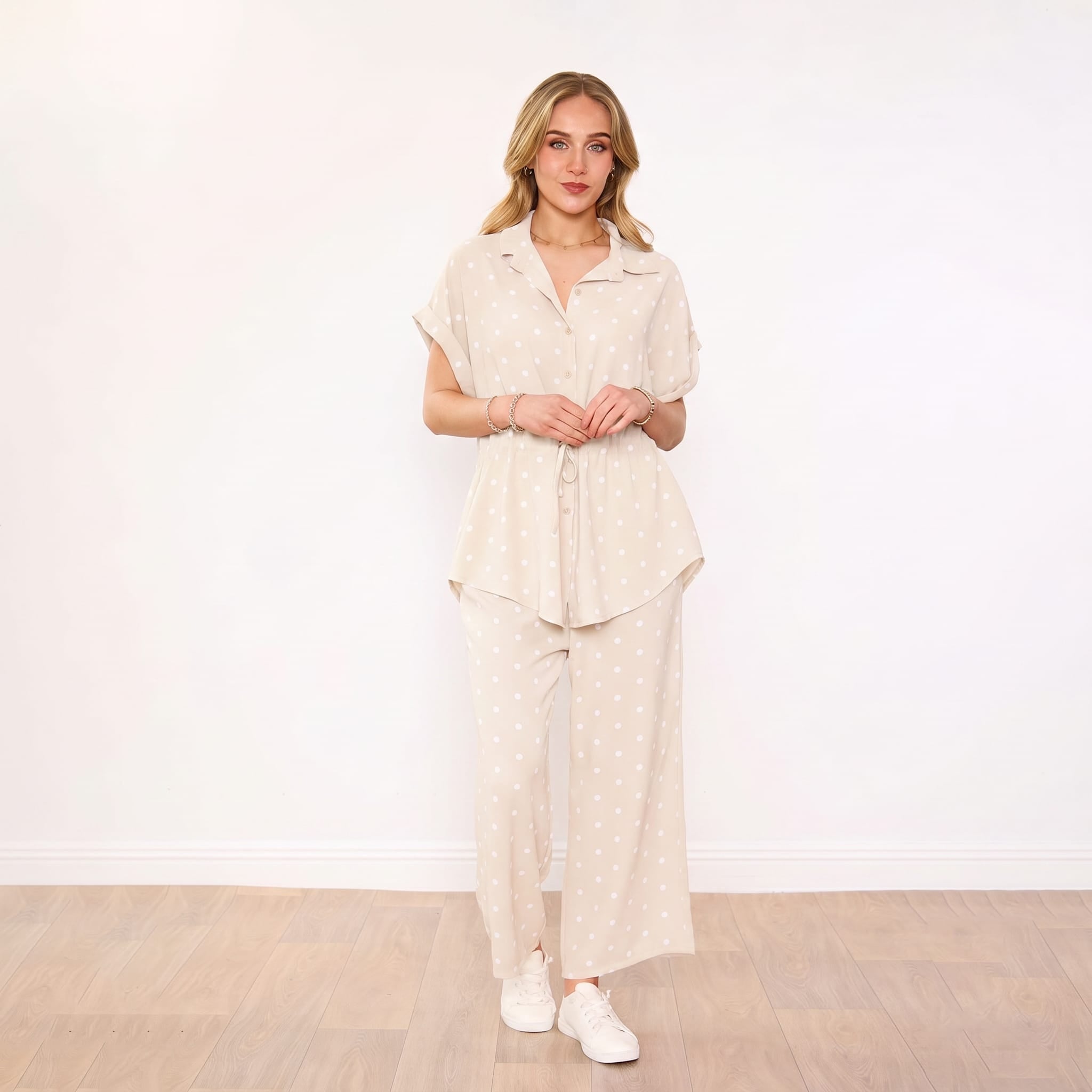 Darcey Co-Ord (Cream Polka Dot)