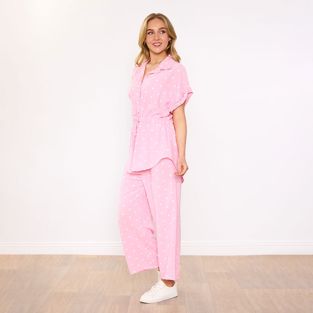 Darcey Co-Ord in pink polka dot – women's co-ord set – view 6