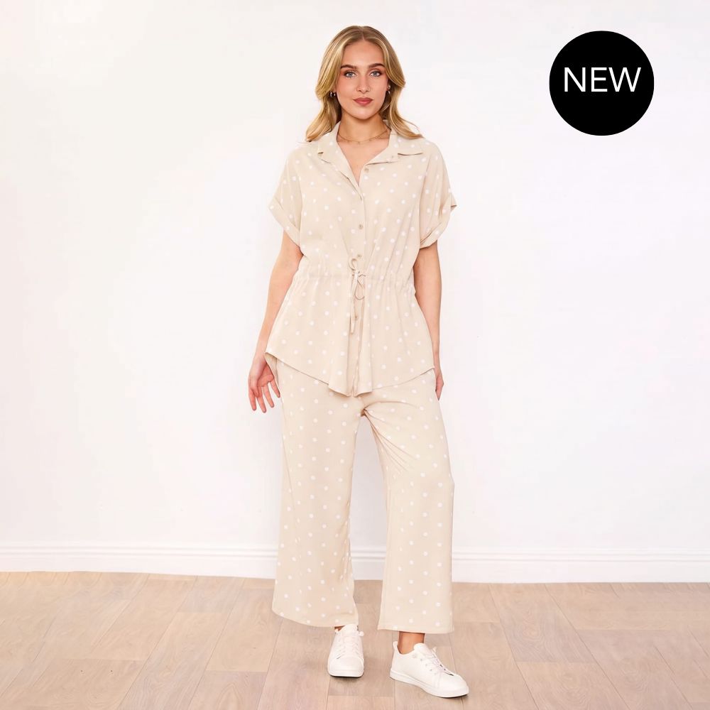 Darcey Co-Ord (Cream Polka Dot)