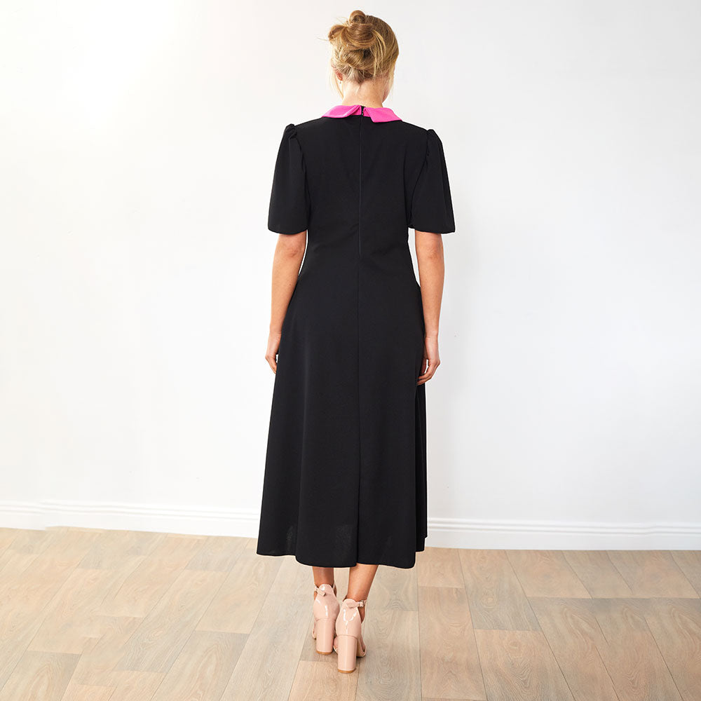 Dawson Dress (Black/PinkCollar)