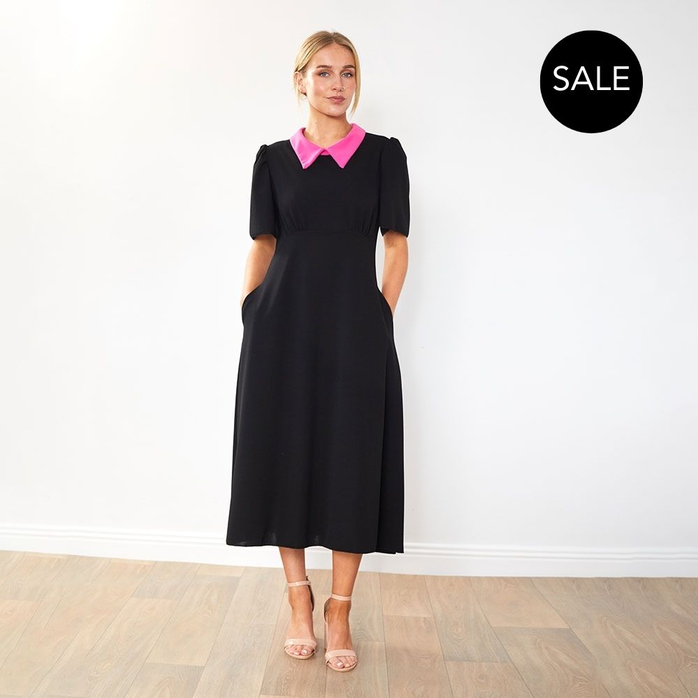 Dawson Dress (Black/PinkCollar)