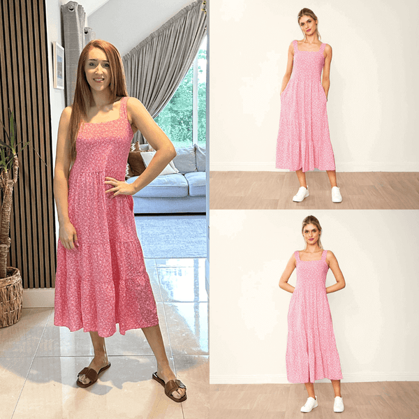 DIANTHA TUNIC DRESS, CONCH SHELL PINK UP SCALE
