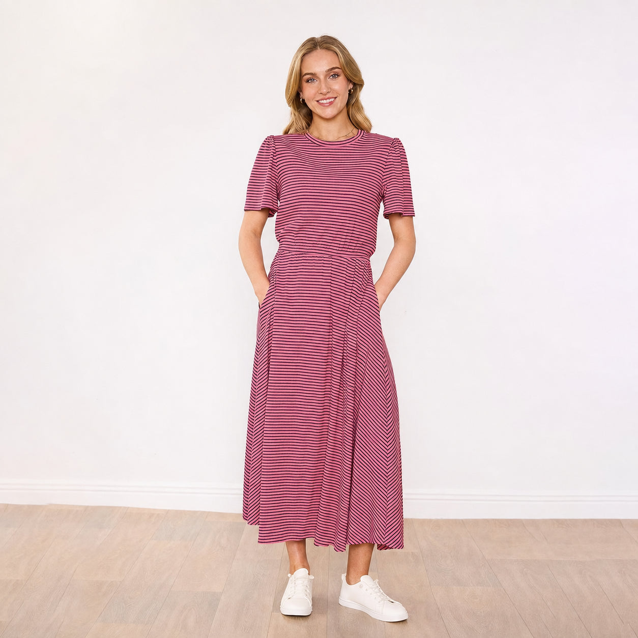 Eilish Dress (Pink/Brown)