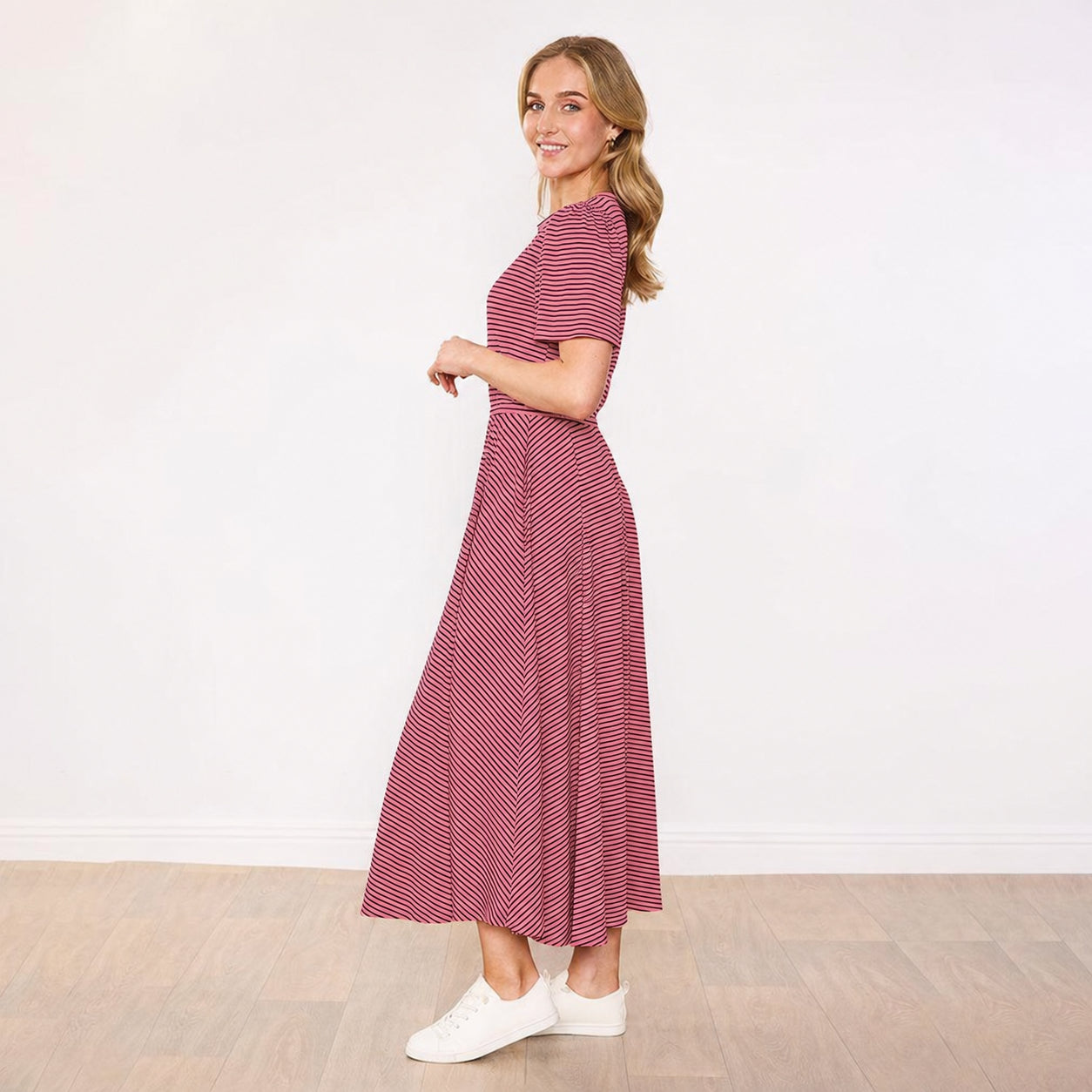 Eilish Dress (Pink/Brown)