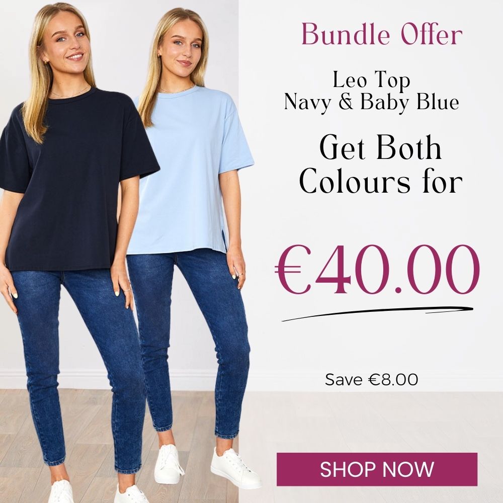 Elle Top  Navy & Baby Blue (2 for €40)