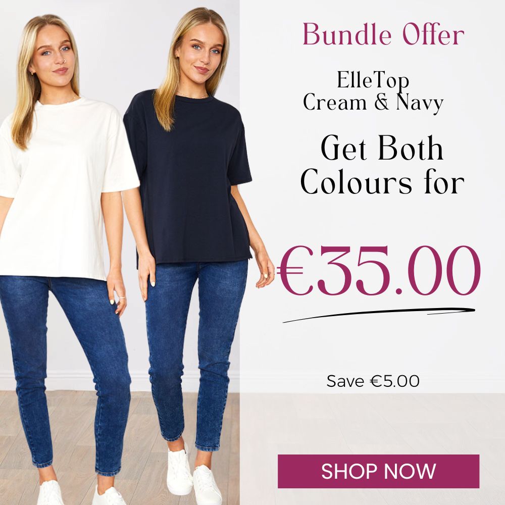 Elle Top  Cream &  Navy (2 for €35)