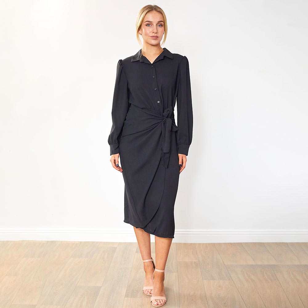 Emerson Wrap Dress (Black)