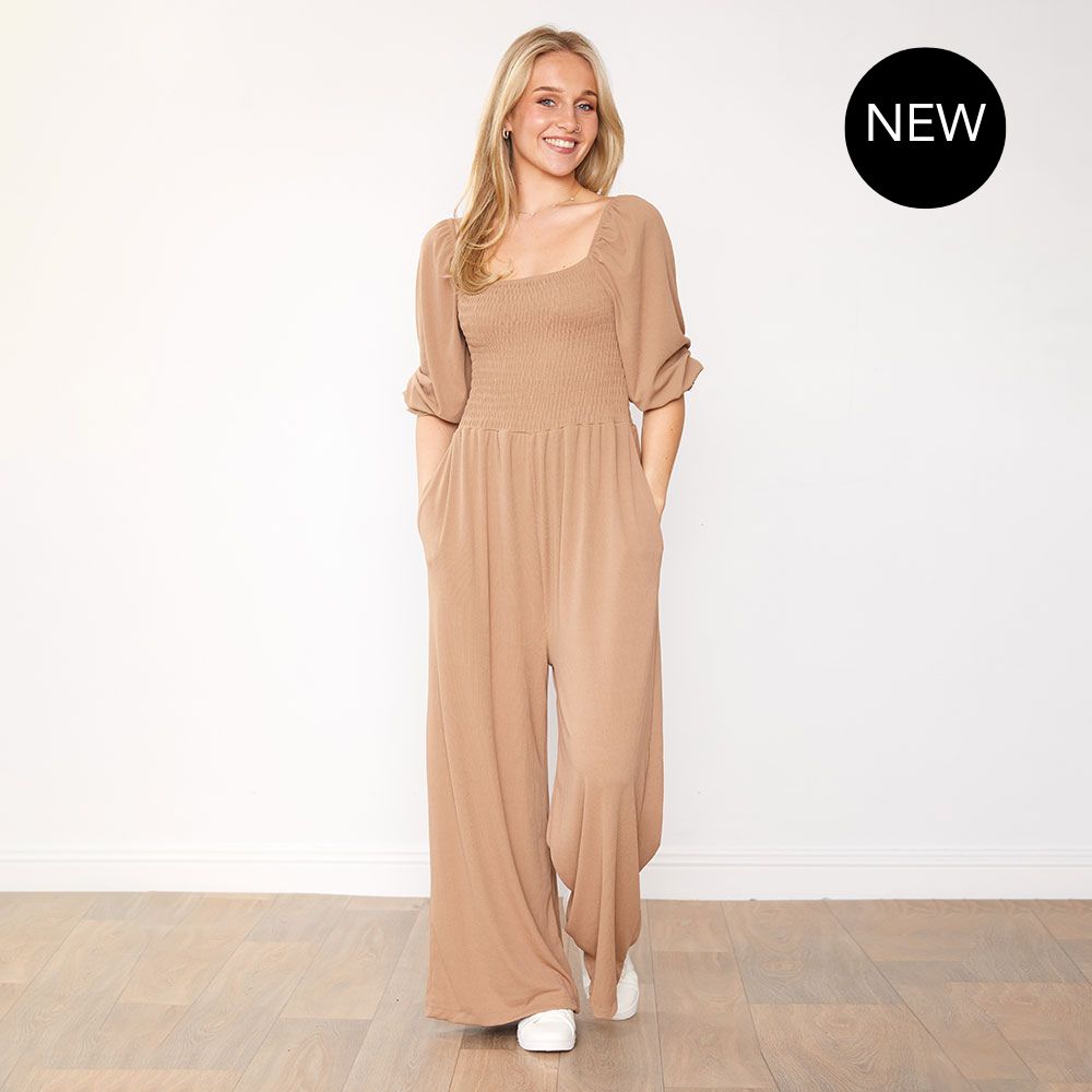 Athena Jumpsuit (Tan)